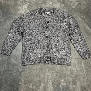 Coldwater Creek Sweater Cardigan Womens L Multicolor Knit Cotton